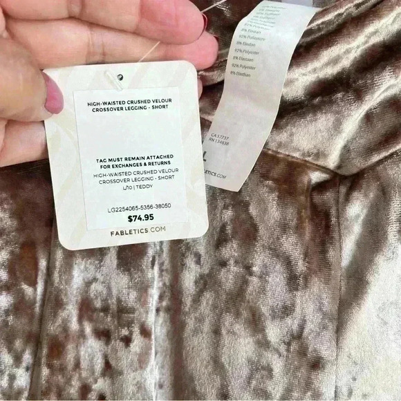 Fabletics Women’s Teddy High Waisted Velour Crossover Leggings Size L NWT - Picture 10 of 11
